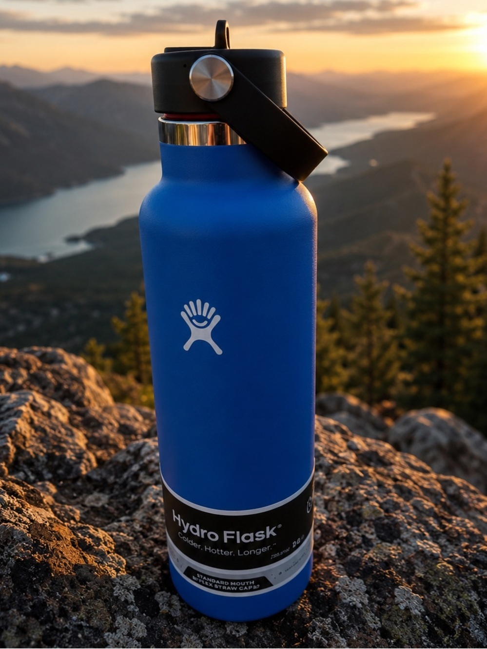 Hydro Flask Blue / Cascade Hydro Flask 24oz Standard Mouth Flex Straw Cap